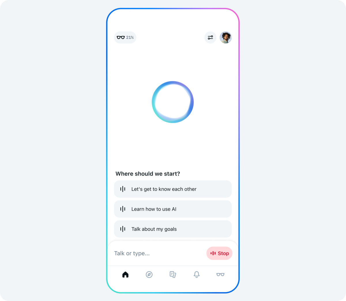 Meta AI App HomeScreen