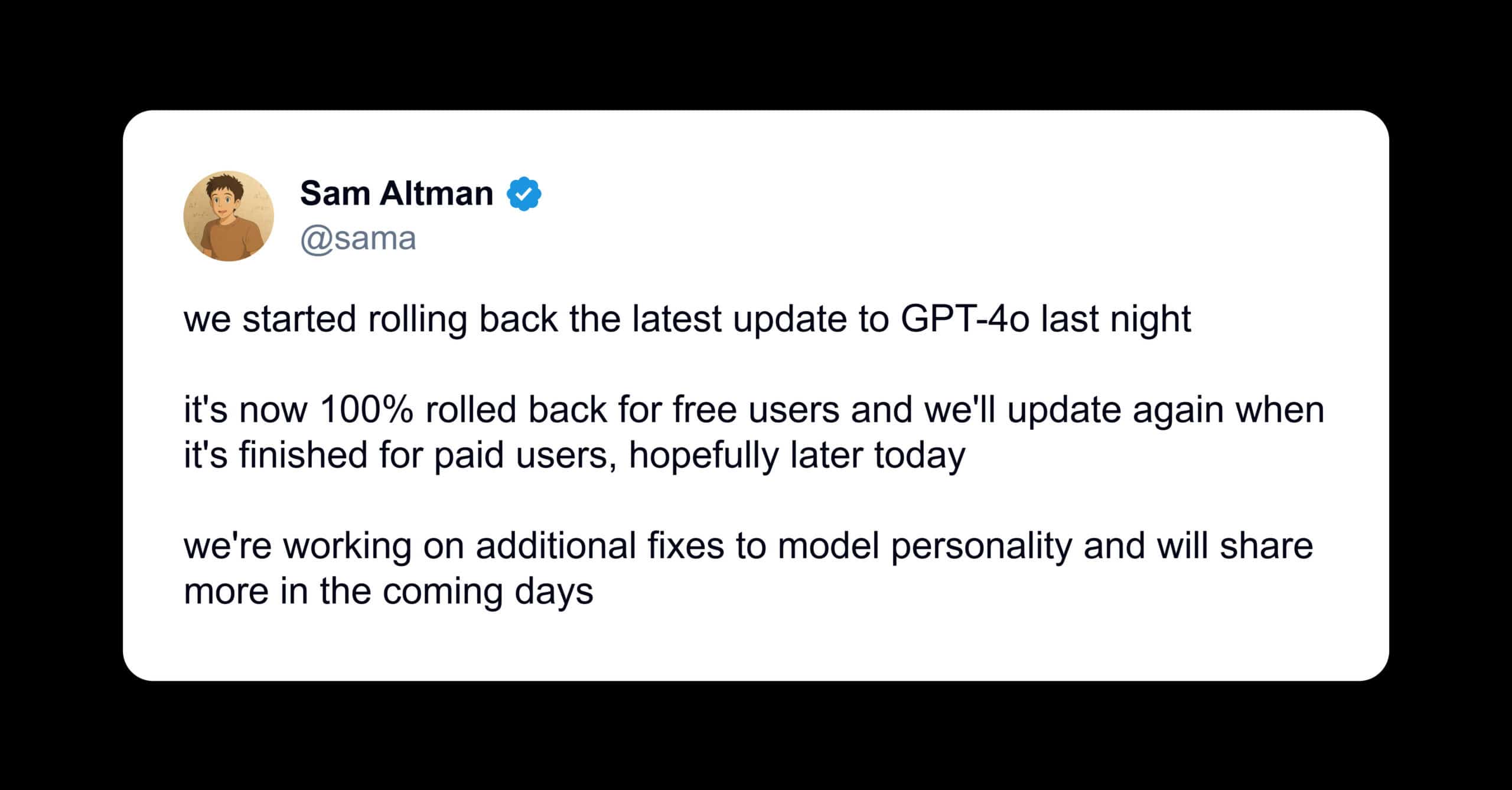 OpenAI rolls back GPT-4o update after sycophantic chatGPT responses